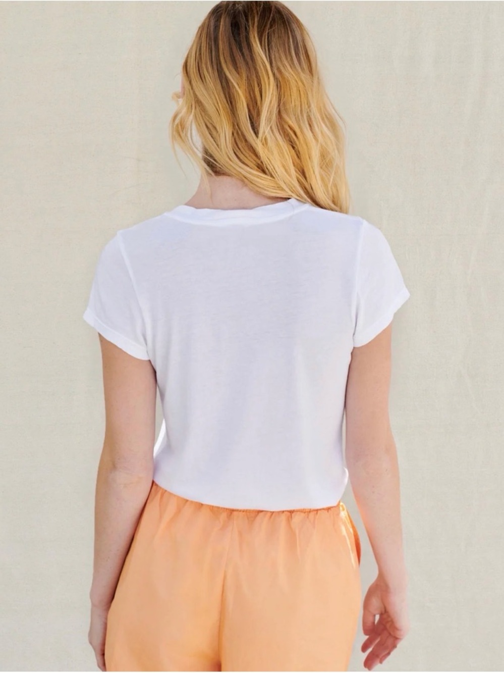 Sundry White V-Neck Short Sleeve Tee - Picture 2 of 6